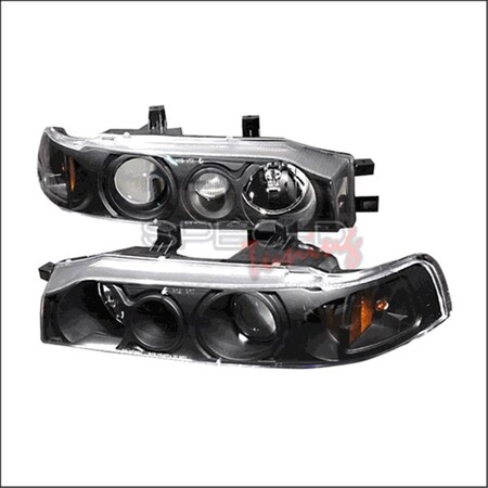 Overtime Projector Headlights for 90 to 93 Honda Accord- Black - 27 x 23 x 14 in. OV3193562